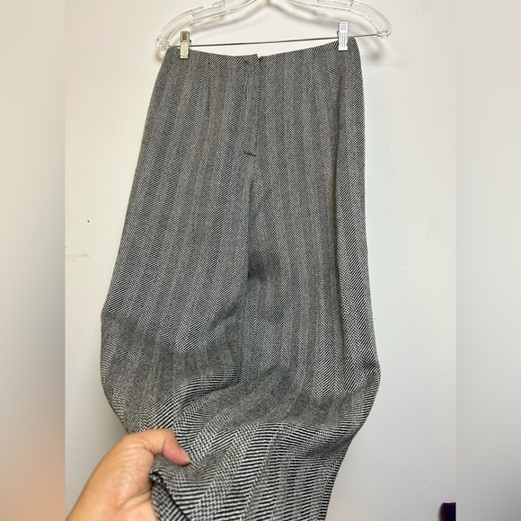 Vintage Talbots Plaid 100% Italian wool fabric pants gray zip waist size 4 - Picture 3 of 9